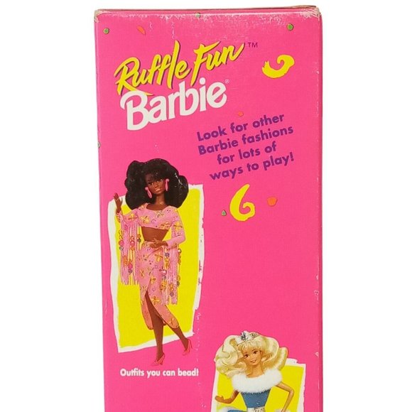 Ruffle Fun Barbie #12435 Dark Hair Vintage 1994 NRFB Doll-Mint Box-Very Good - Picture 4 of 10